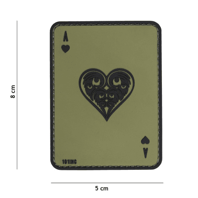 101 INC PVC Patch - Ace of Hearts (Färg: Grön)