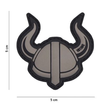 101 INC PVC Patch - Viking Helmet (Färg: Grå)