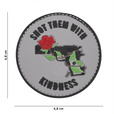 101 INC PVC Patch - Shot Them With Kindness (Färg: Grå)