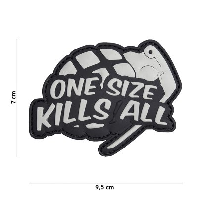 101 INC PVC Patch - One Size Kills All (Färg: Grå)