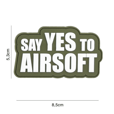 101 INC PVC Patch - Say Yes To Airsoft (Färg: Grön)