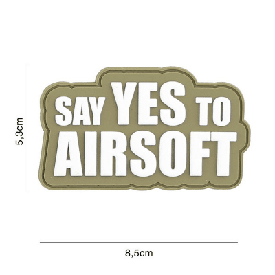 101 INC PVC Patch - Say Yes To Airsoft (Färg: Coyote)