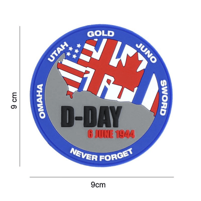 101 INC PVC Patch - D-Day Never forget (Färg: Blå)