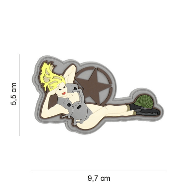 101 INC PVC Patch - Pinup girl laying