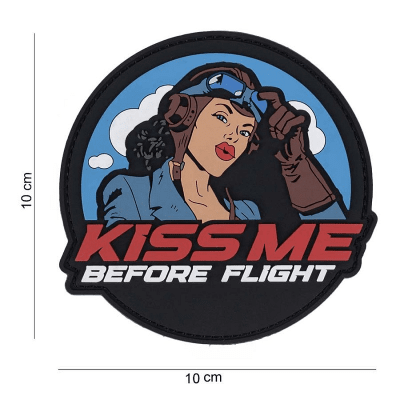 101 INC PVC Patch - Kiss me before flight Round