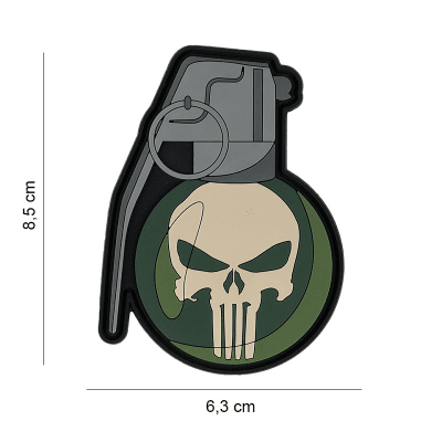 101 INC PVC Patch - Handgrenade Punish Skull