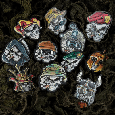 101 INC PVC 3D Patch - UV Skull Green Beret
