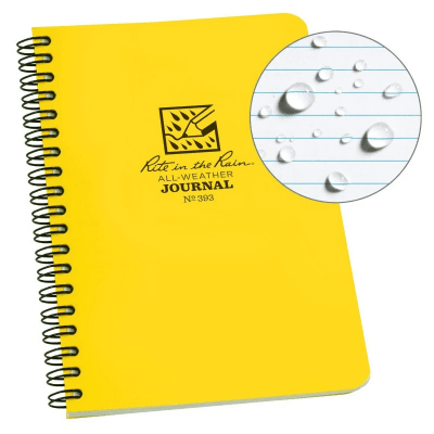 Rite In The Rain Side Spiral Notebook, 18x12cm - Yellow