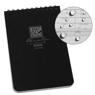 Rite In The Rain Notebook Dope Logbook, 10x15cm - Svart