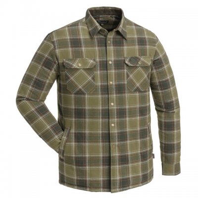 Pinewood Finnveden Checked Padded Overshirt 5008 - H.Olive/Terracotta