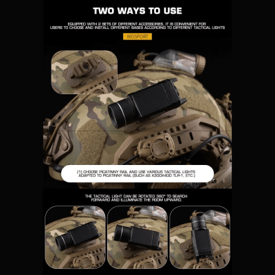 WoSport Universal Helmet Tactical Light Adapter