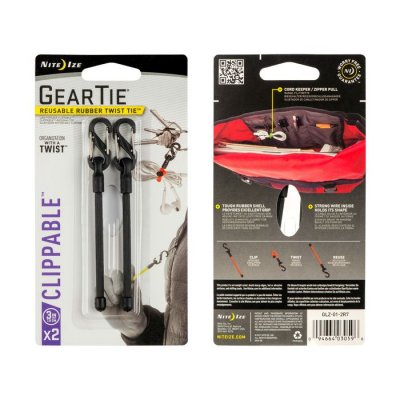Nite Ize Gear Tie Clippable Twist Tie 2st - Svart