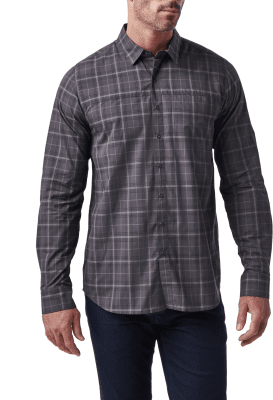 5.11 Tactical Igor Plaid Long Sleeve Shirt (Färg: Black Plaid, Storlek: Medium)