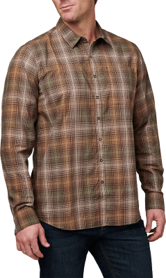 5.11 Tactical Igor Plaid Long Sleeve Shirt (Färg: Umber BR PLD, Storlek: Small)