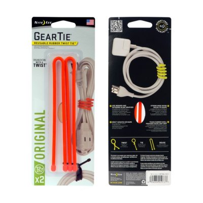 Nite Ize Gear Tie 12-Bright Orange 2pcs