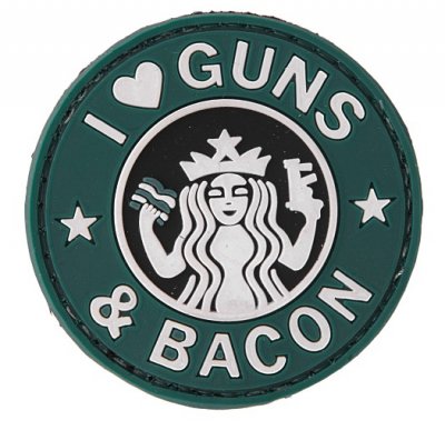 I love Guns & Bacon PVC Patch