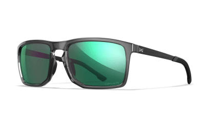 WileyX Axe CAPTIVATE Polarized Green Mirror/Gloss Crystal Grey Frame