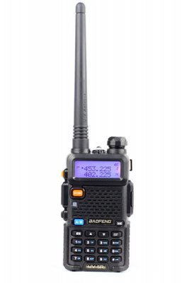 Baofeng UV-5R Komradio VHF/UHF 136-174/400-520MHz 8W - Svart