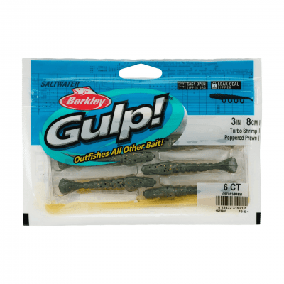 Berkley Gulp Turbo Shrimp 10cm 6 Pack Peppered Prawn