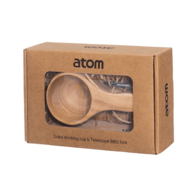 Atom Grillpinne och Träkåsa i Presentförpackning