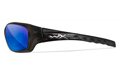 WileyX Gravity Captivate Polarized Blue Mirror Lenses Black Crystal Frame