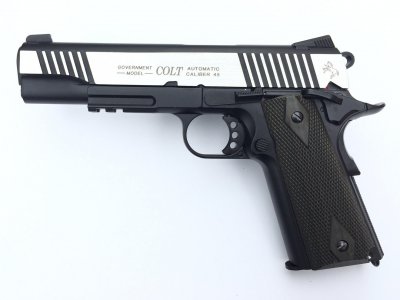 Cybergun Colt 1911 Rail - Black Silver CO2 6mm