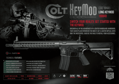 Cybergun Colt M4A1 Metal Long Keymod Handguard