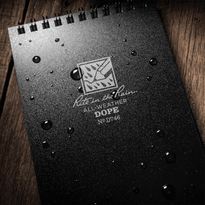 Rite In The Rain Notebook Dope Logbook, 10x15cm - Black