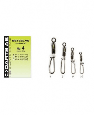 Darts Beteslås med Dubbel Lekande "Clip Lock" (Storlek & Antal: #6 5 Pack)
