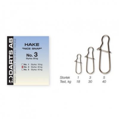 Darts Hake Nice Snap (Storlek & Antal: #1 15 Pack)