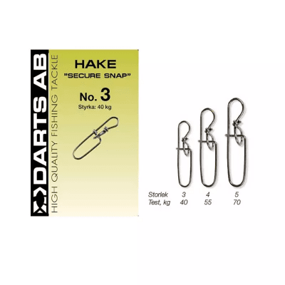 Darts Hake Secure Snap (Storlek & Antal: #4 6 Pack)