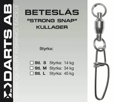 Darts Beteslås med Kullager Lekande "Strong Snap" (Storlek & Antal: Small 4 Pack)