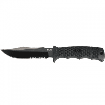 SOG Seal Pup Elite Black TiNi Partly Serrated Kydex Sheath