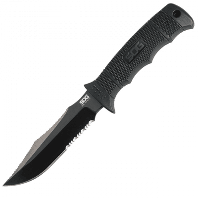 SOG Seal Pup Elite Black TiNi Partly Serrated Kydex Sheath