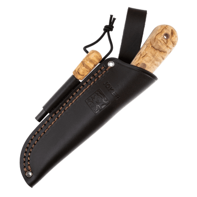 Joker Scandi Bushcraft Knife - Curly Birch