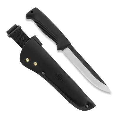 Peltonen M95 Ranger Puukko Uncoated with Leather Sheath - Black