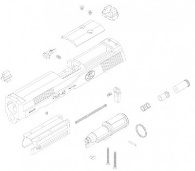 Cybergun FN FNX-45 Tactical GBB 6mm - Svart