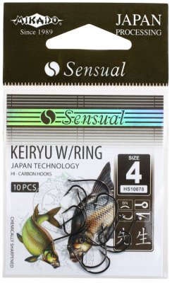Mikado Wide Gap Maggot Krok Med Ringögla 10 Pack (Storlek: 12 Svart)