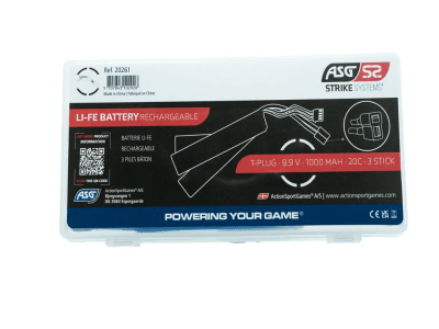 ASG LiFe Batteri 9,9V 1000mAh 3 Sticks Deans