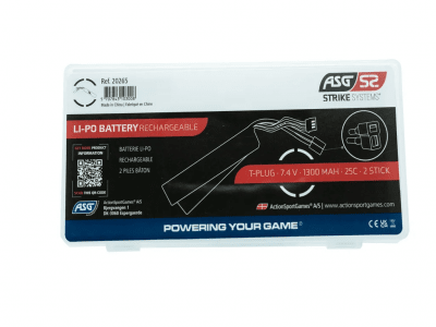ASG LiPO Batteri 7,4V 1300mAh 2 Sticks Deans