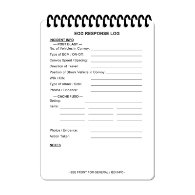 M-Tac Tactical EOD Response Log A6