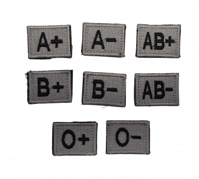 Jackal Gear Patch Blood Type 3,5x3 - Grey/Black
