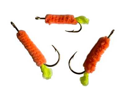 Chenilleräka Långskaftad #8 3 Pack (Färg: Orange)
