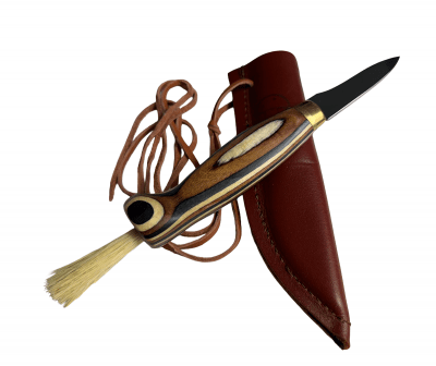 Wood Jewel Svampkniv med Borste - Zebra