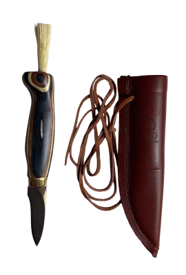 Wood Jewel Svampkniv med Borste - Zebra