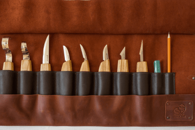 BeaverCraft TR8X Knivrulle Läder 8+2