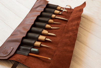 BeaverCraft TR8X Knivrulle Läder 8+2