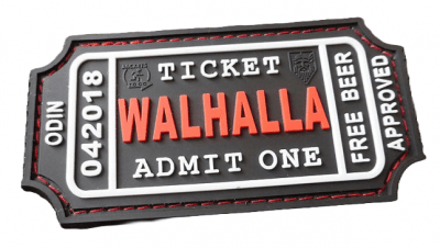 JTG Large Walhalla Ticket Rubber Patch (Färg: Blackmedic)
