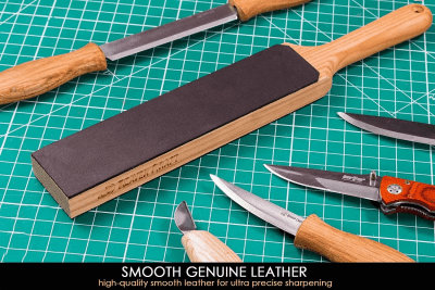 BeaverCraft LS6P1 Dual-Sided Leather Strop with Compound