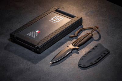 TB Outdoor Marauder Serrated - Svart G10